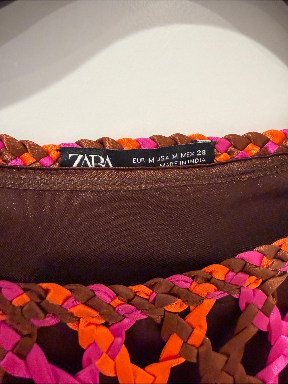 Zara Orange and Pink Handwoven Fringe Maxi Dress - Picture 2 of 4
